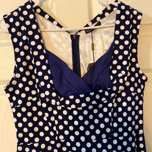 Pinup Style Blue and White Polka Dot dress